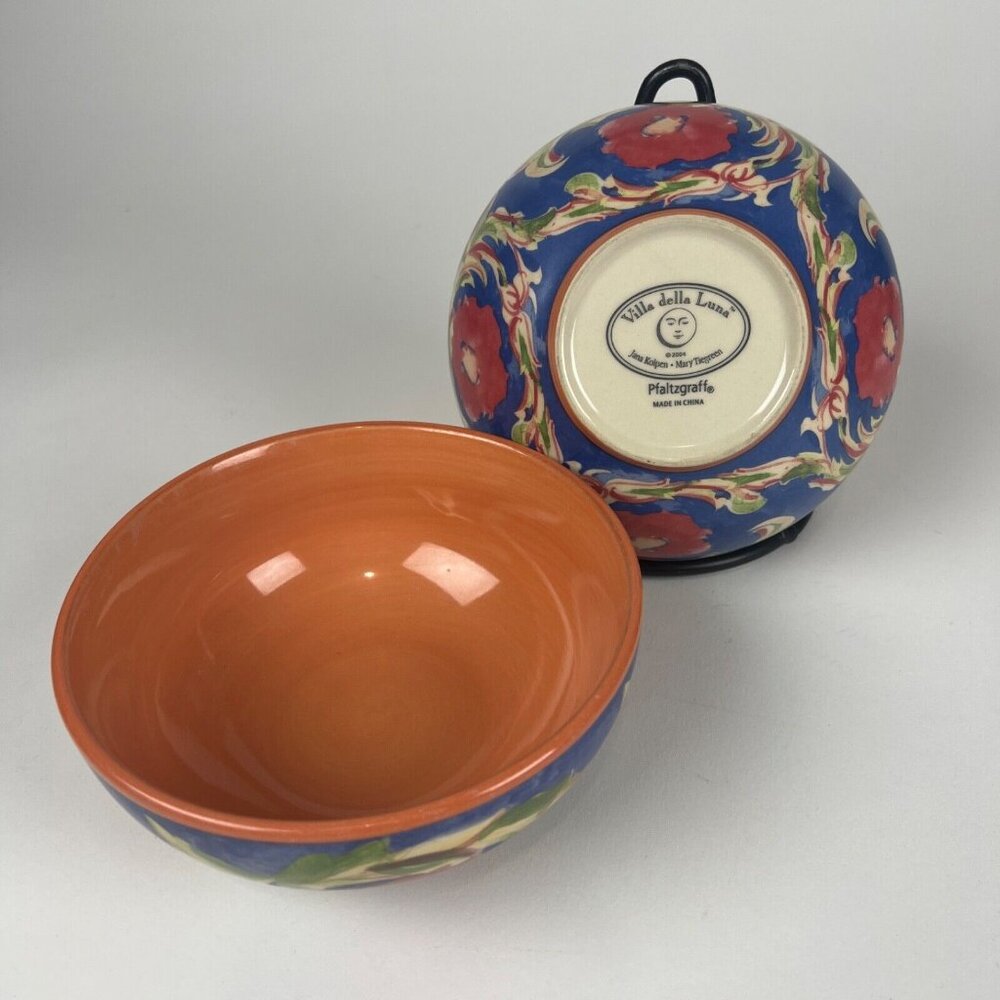 Pfaltzgraff Villa Della Luna Soup Cereal Bowls 2004 Set of 2 Kolpen Tiegreen
